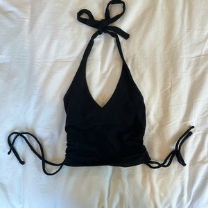 Adjustable Black Halter Top